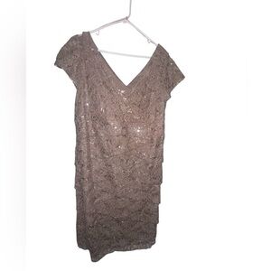 Signature Tan Sequin Midi Dress